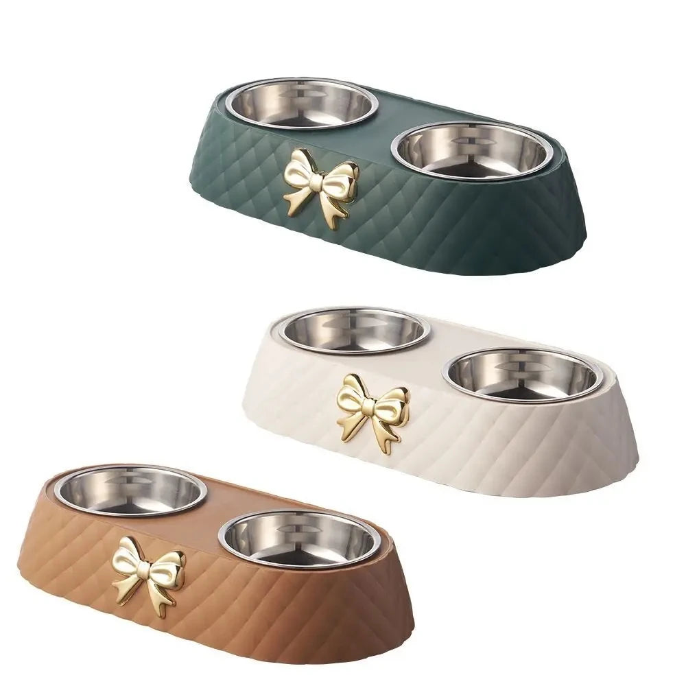Stainless Steel Double Pet Bowls with Non-Slip Base
