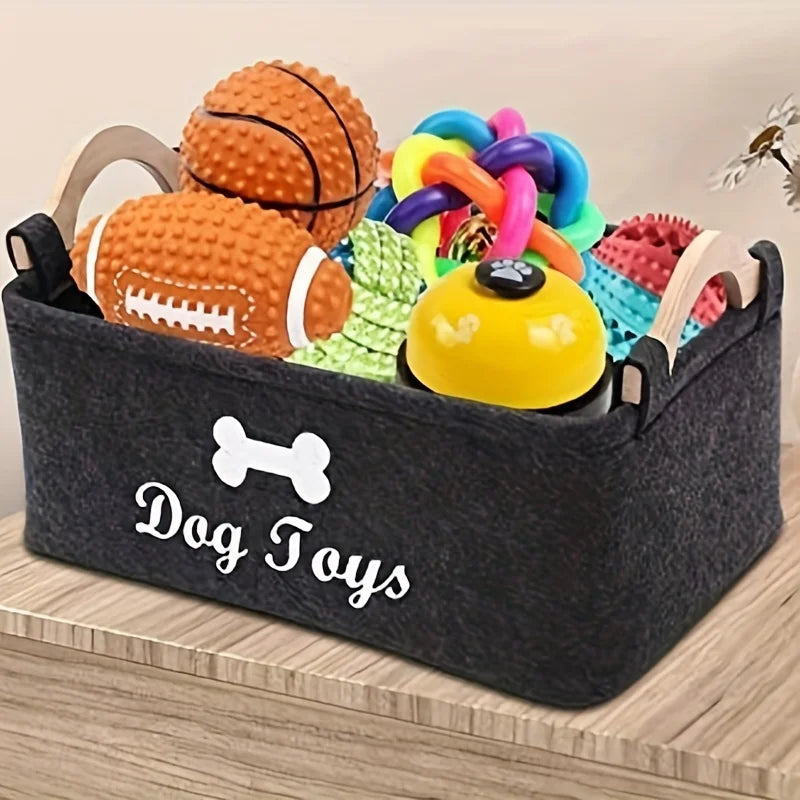 Felt Pet Toy Storage Basket & Organizer Chest