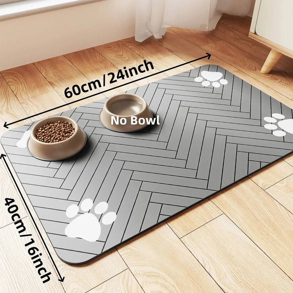 Absorbent Quick-Dry Pet Feeding Mat with Waterproof Backing