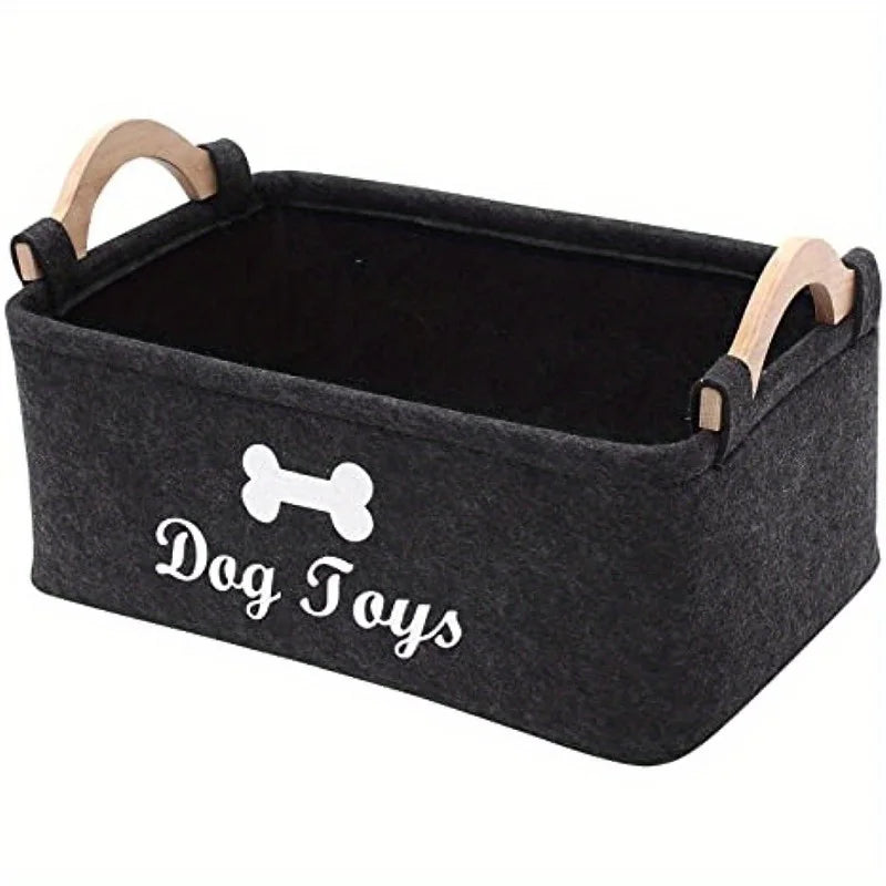 Felt Pet Toy Storage Basket & Organizer Chest