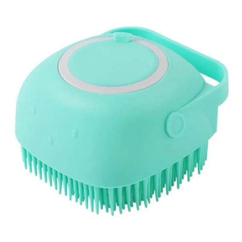 Silicone Pet Bath Brush with Built-In Shampoo Dispenser