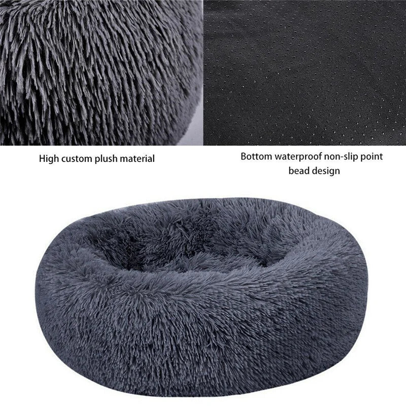 Calming Orthopedic Donut Dog Bed with Washable Cover