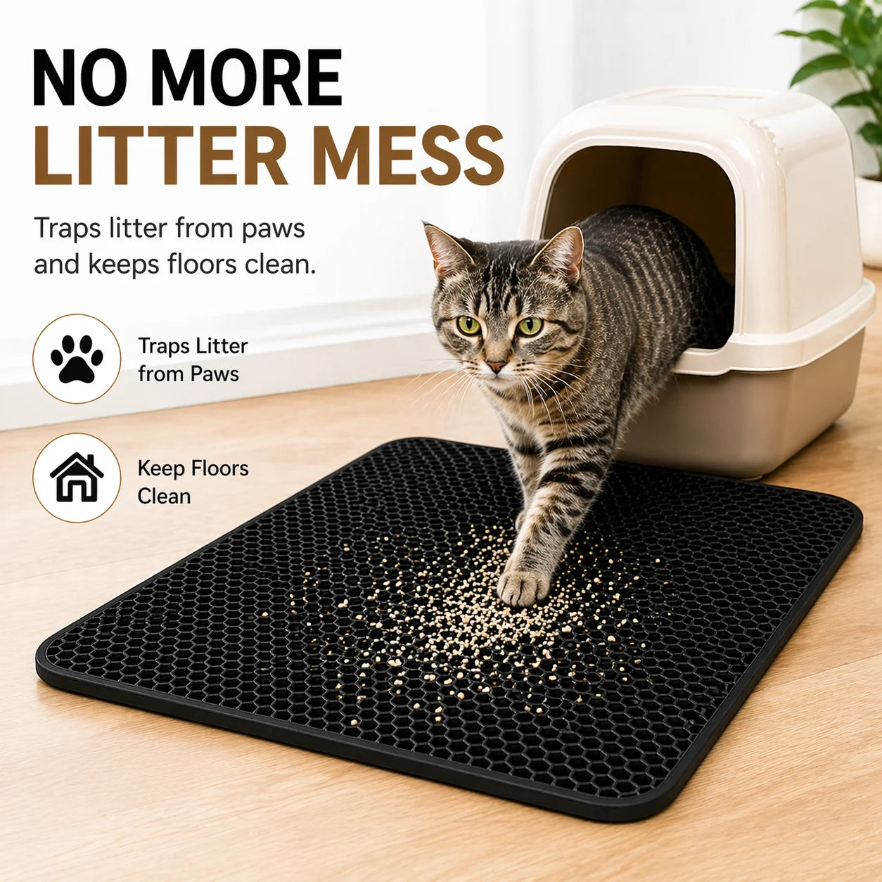 Honeycomb Double-Layer Cat Litter Trapping Mat