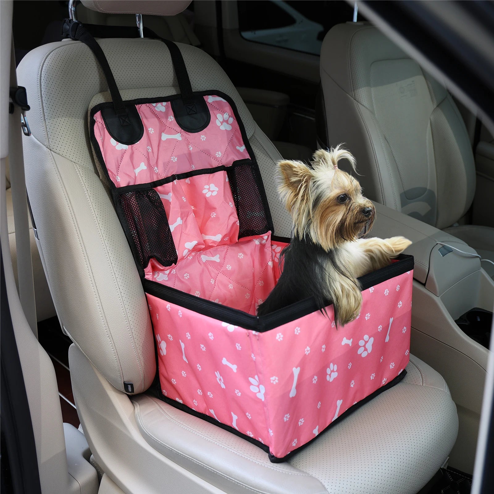 Non-Slip Dog Car Seat Cover with Storage Pockets