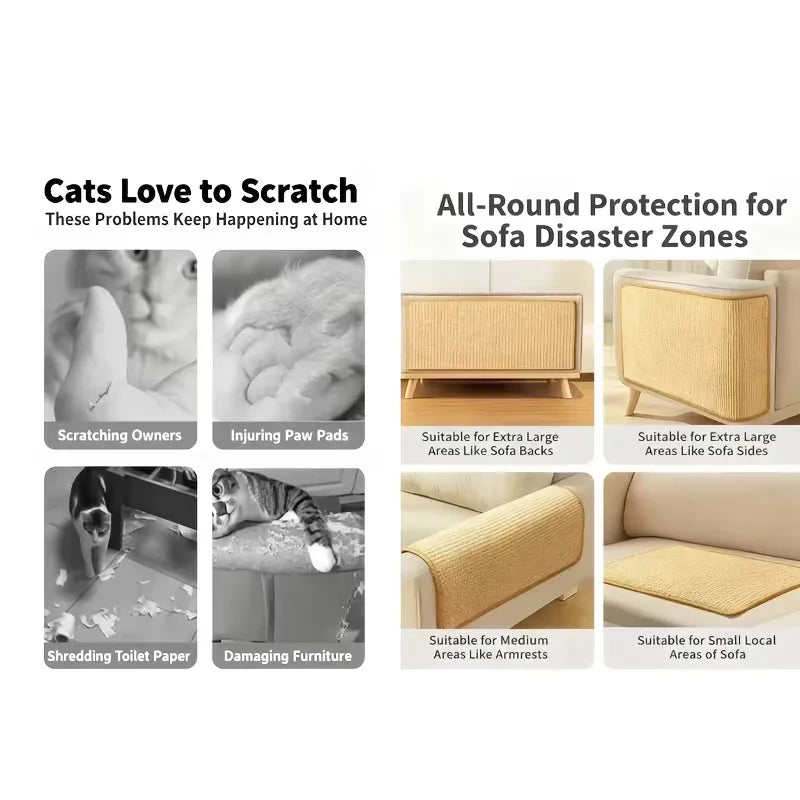 Cat Sisal Scratching Pad – Durable Natural Scratch Mat for Indoor Cats