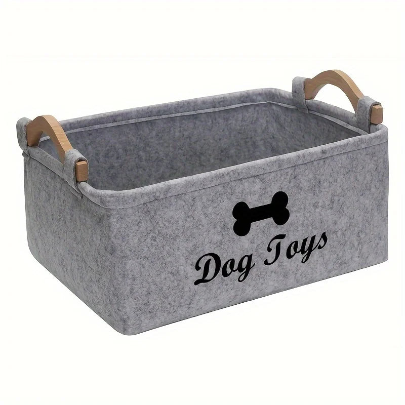 Felt Pet Toy Storage Basket & Organizer Chest
