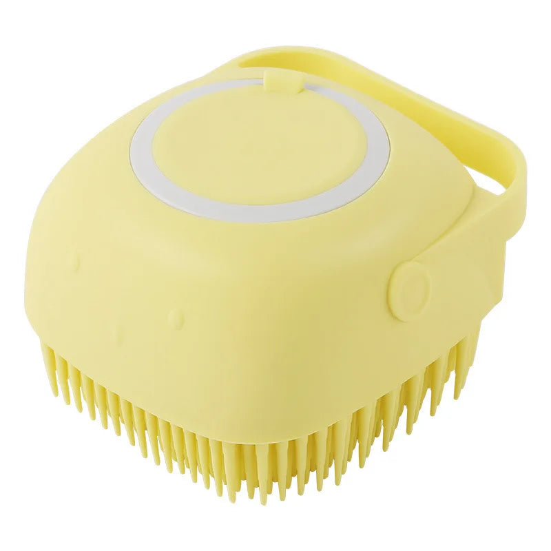 Silicone Pet Bath Brush with Built-In Shampoo Dispenser