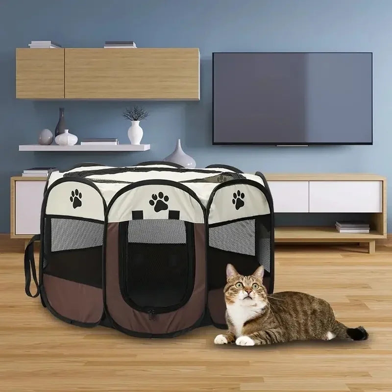Portable Foldable Octagonal Pet Playpen & Tent
