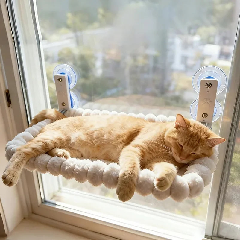 Cat Window Hammock Perch with Heavy-Duty Suction Cups