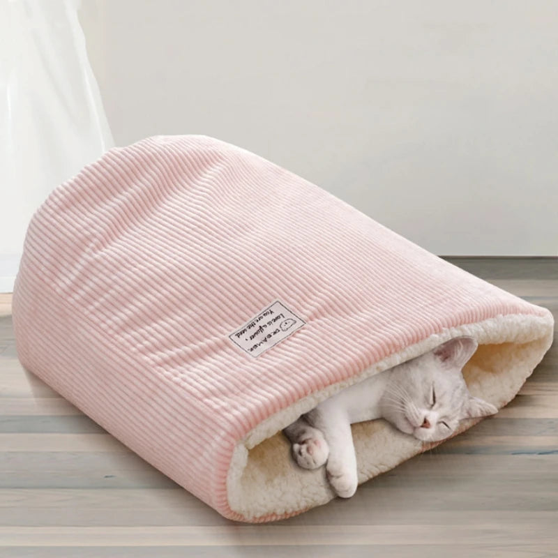 Warm Velvet Fleece Bucket Bed for Cats & Dogs