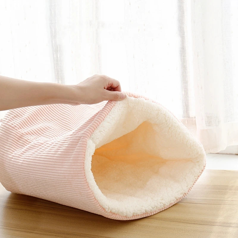 Warm Velvet Fleece Bucket Bed for Cats & Dogs
