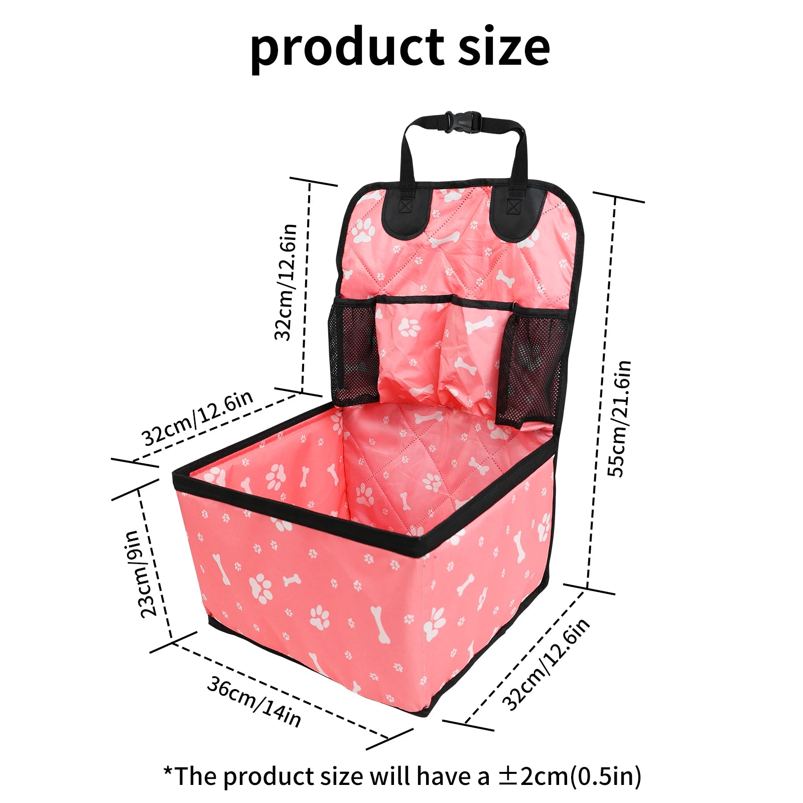 Non-Slip Dog Car Seat Cover with Storage Pockets