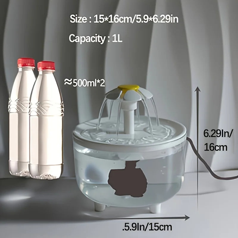 1L USB Electric Pet Water Fountain with Filter