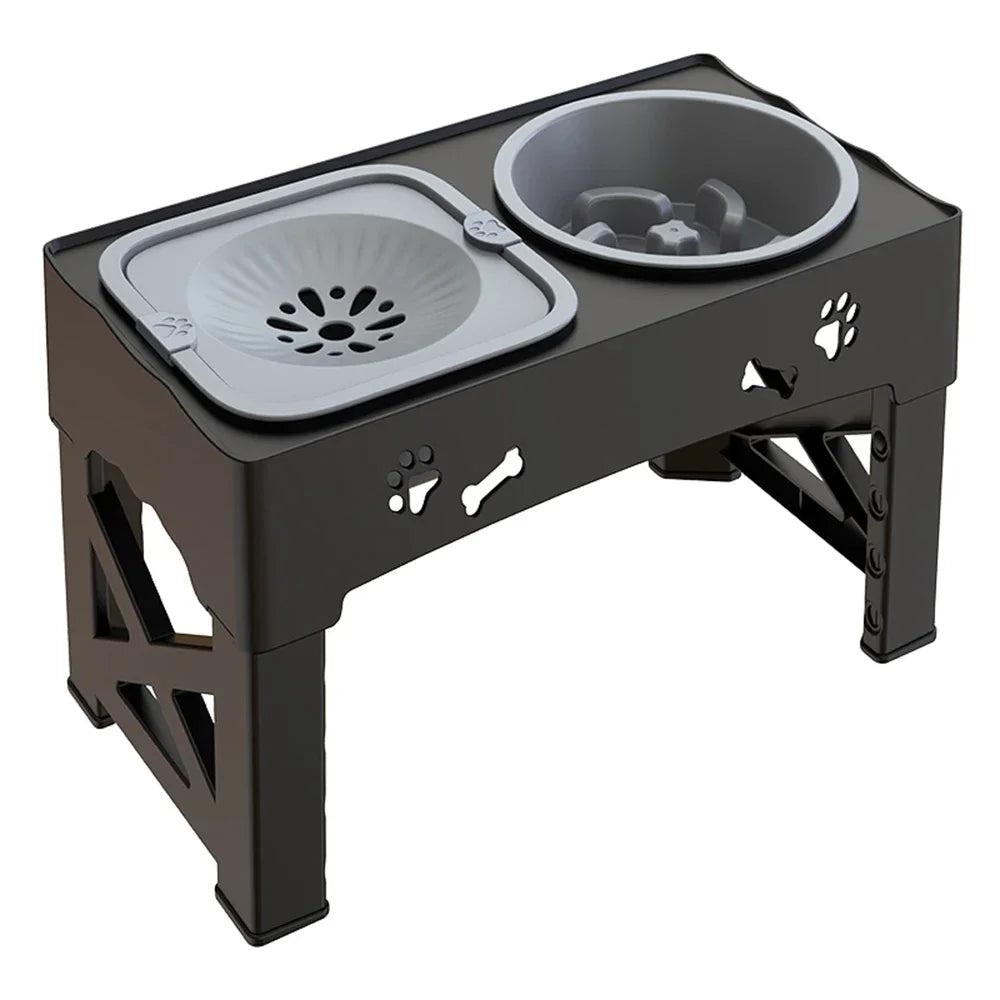Adjustable Elevated Dog Bowl – 3-in-1 Slow Feeder & Water Bowl