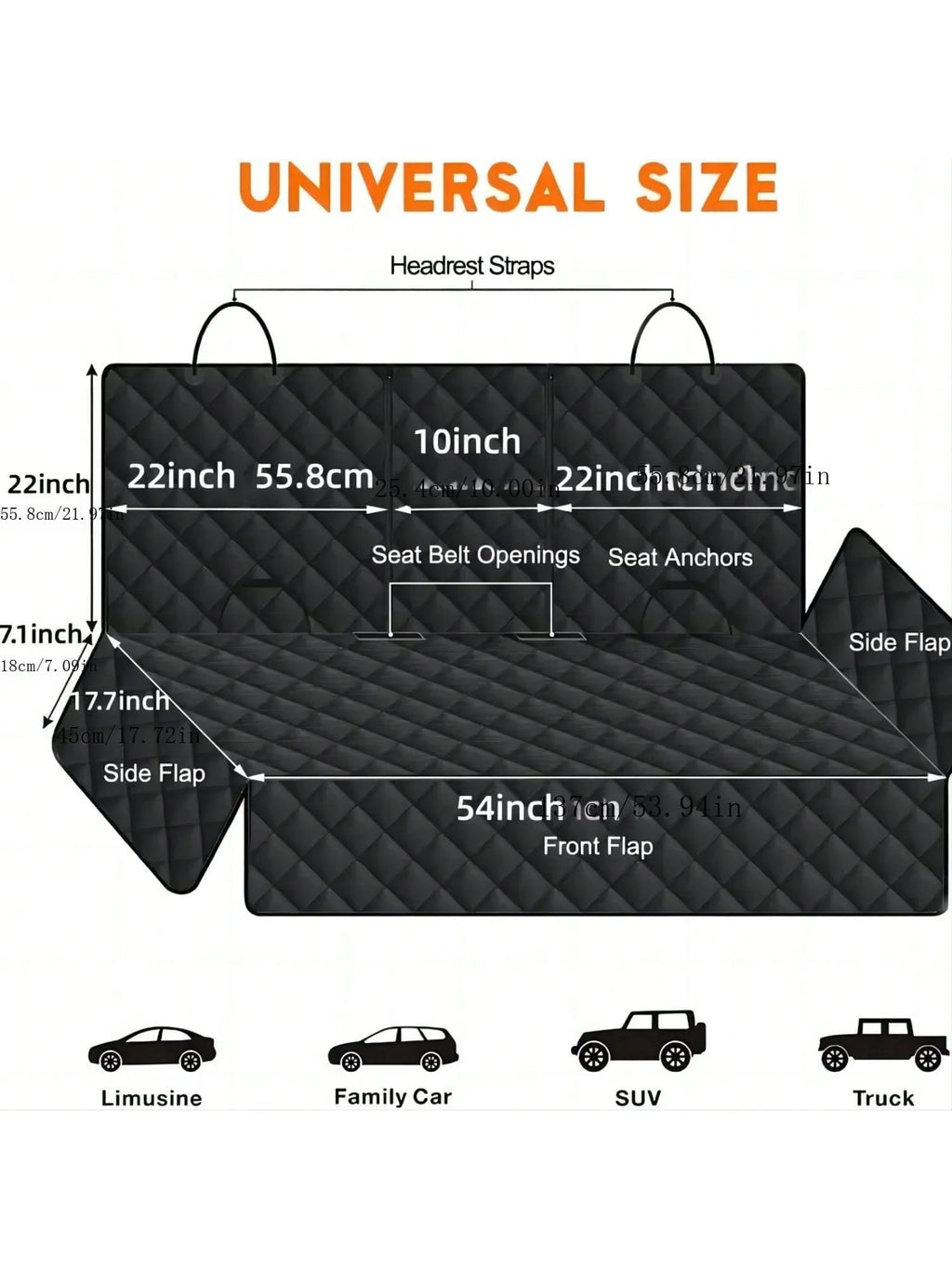 Waterproof Dog Car Seat Cover with Armrest Access