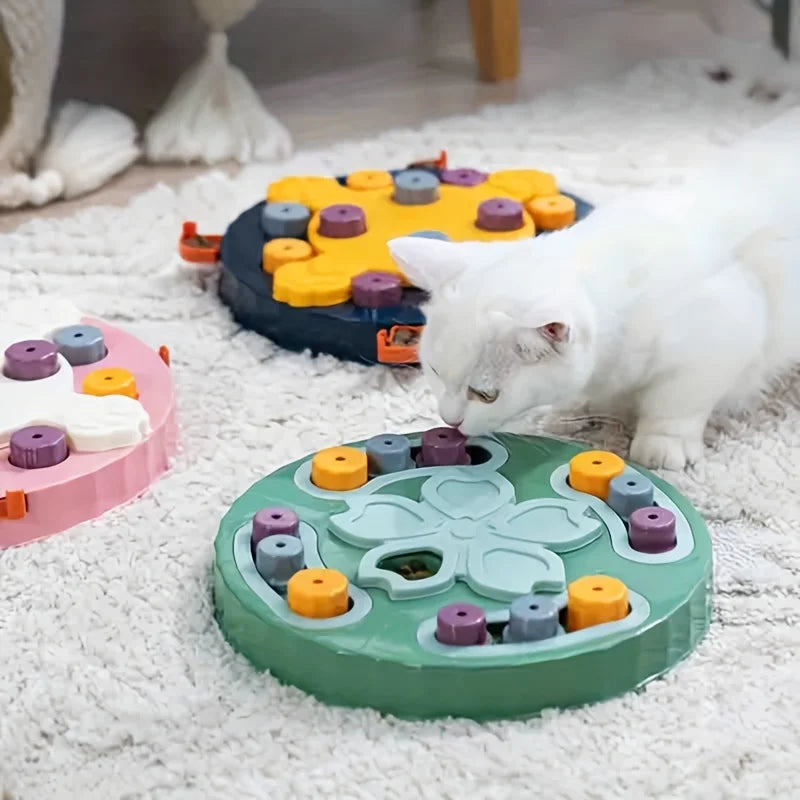 Interactive Puzzle Feeder Bowl with Treat Dispenser
