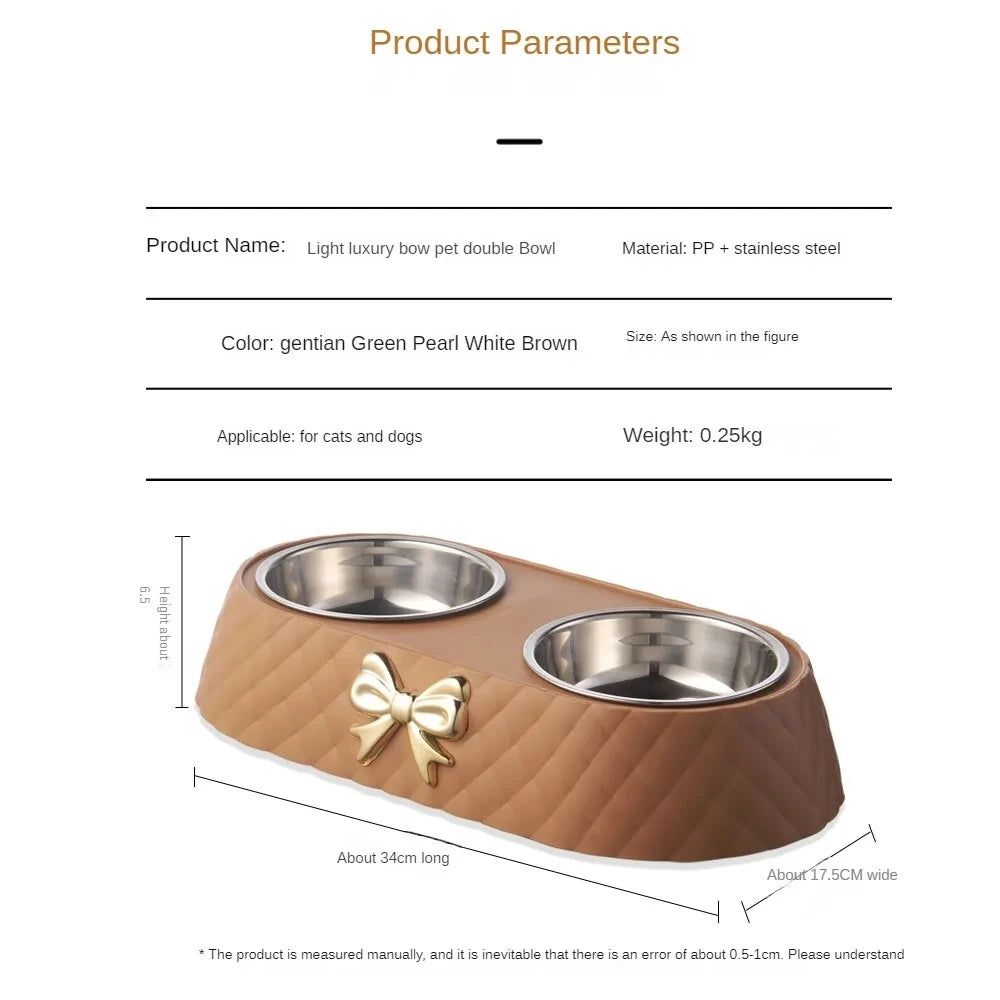 Stainless Steel Double Pet Bowls with Non-Slip Base