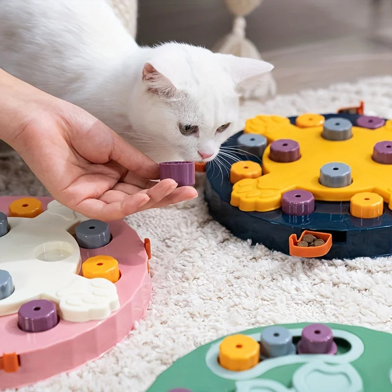 Interactive Puzzle Feeder Bowl with Treat Dispenser