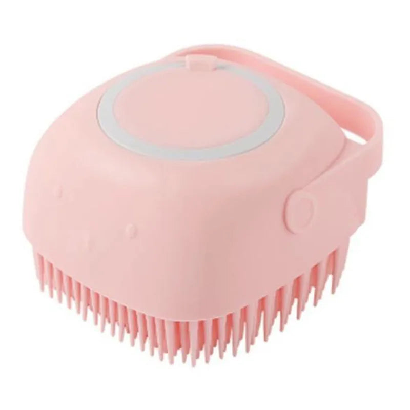 Silicone Pet Bath Brush with Built-In Shampoo Dispenser