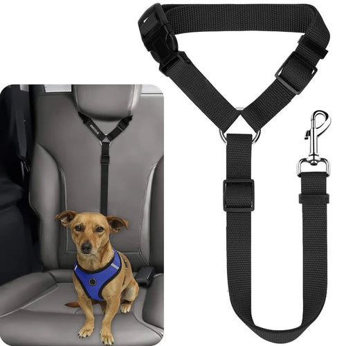 Adjustable Dog Car Seat-Belt & Headrest Safety Restraint
