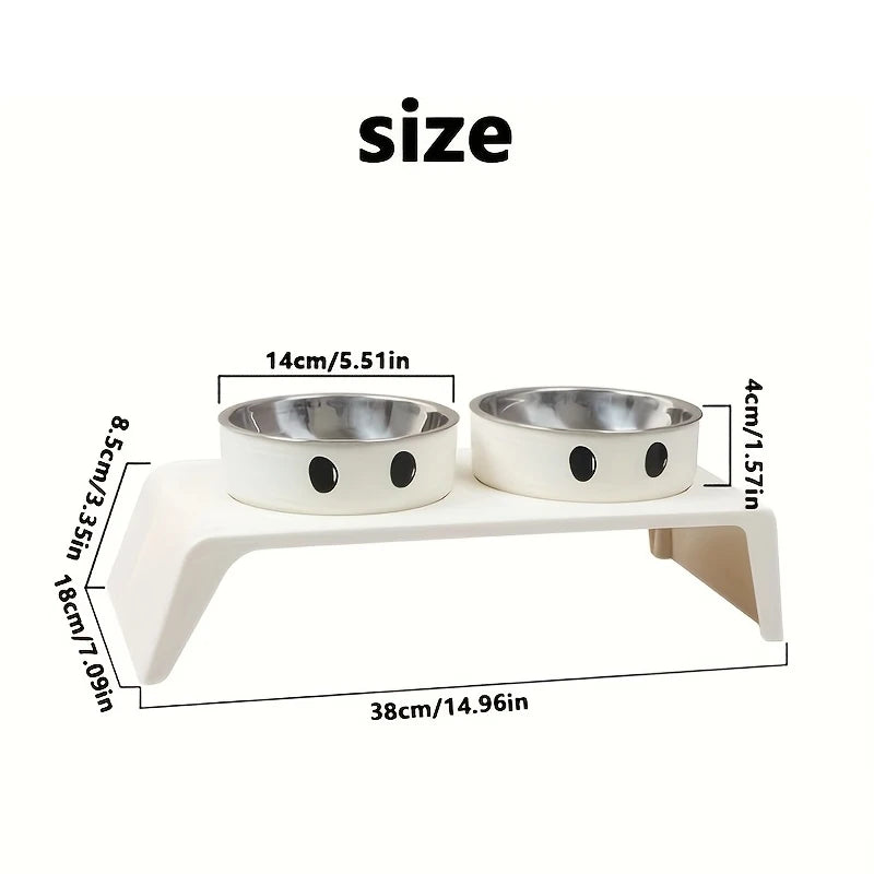 Elevated Double Bowl Feeder Stand for Dogs & Cats