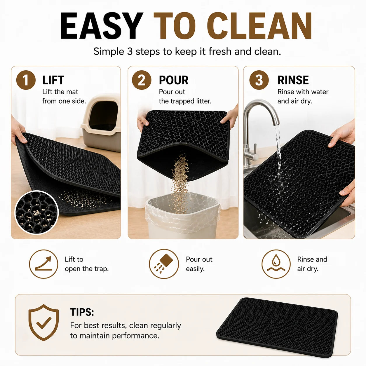 Honeycomb Double-Layer Cat Litter Trapping Mat