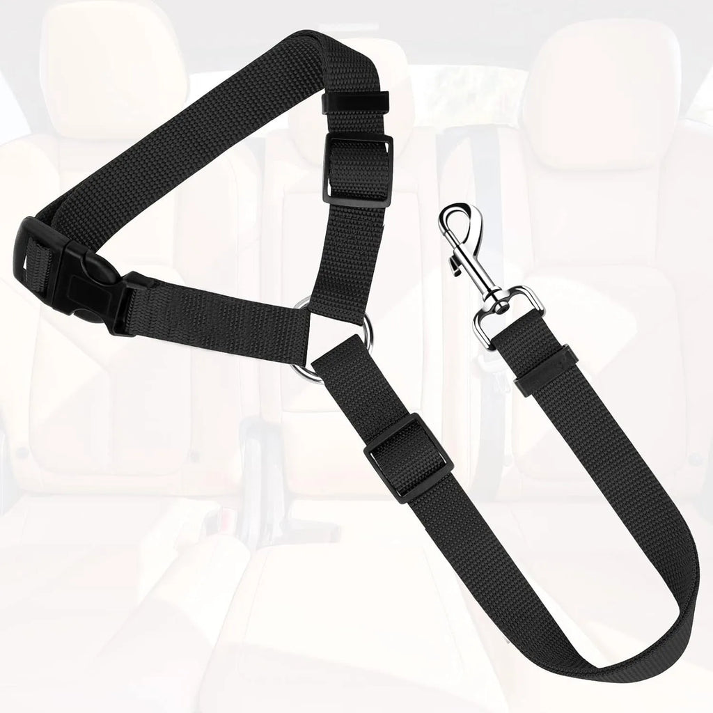 Adjustable Dog Car Seat-Belt & Headrest Safety Restraint