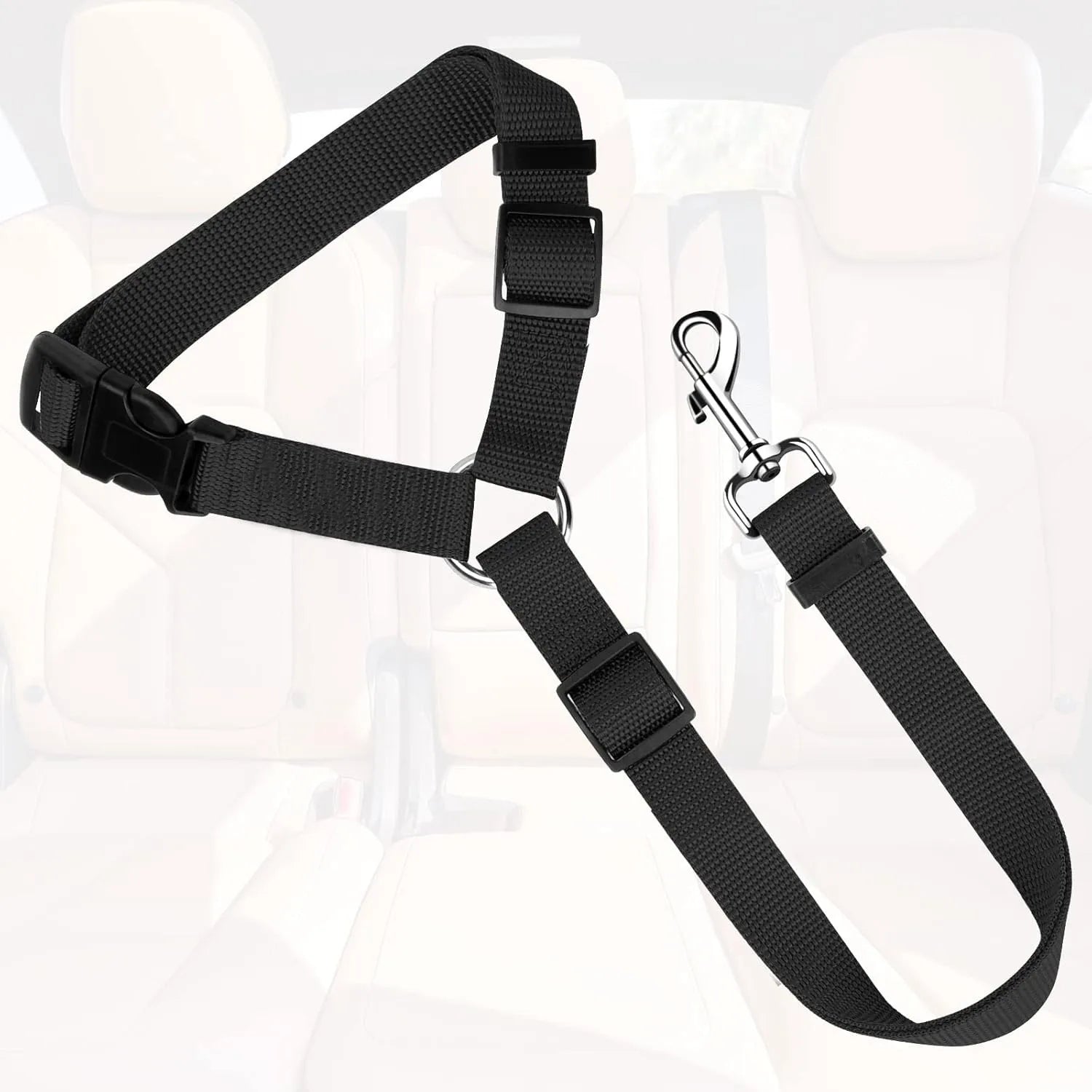 Adjustable Dog Car Seat-Belt & Headrest Safety Restraint
