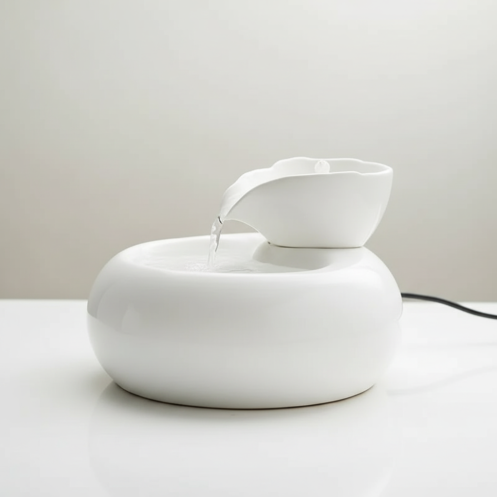 Clean product shot of the ceramic fountain
