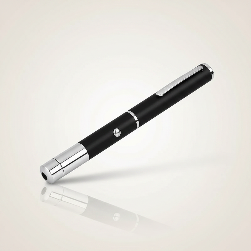 Clean product shot of the laser pointer