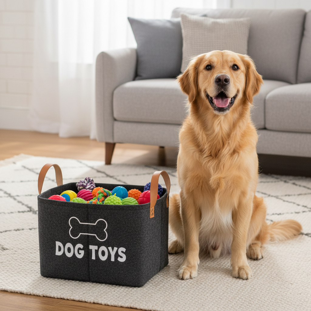 Lifestyle - Felt Pet Toy Storage Basket